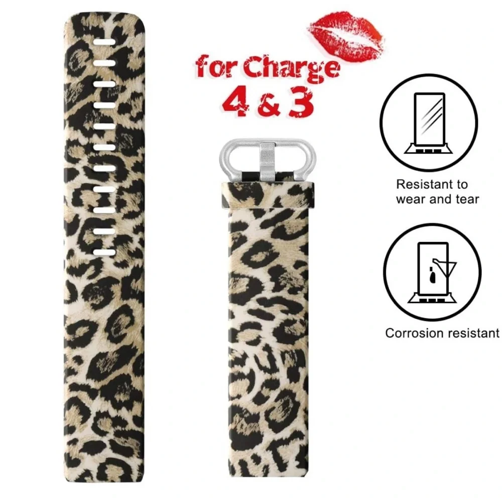 Fit-Bit Charge 3 and 4 Leopard Print Band